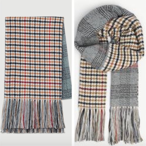 Maje Accessories - MAJE  Knitted Checked Scarf In Multico
